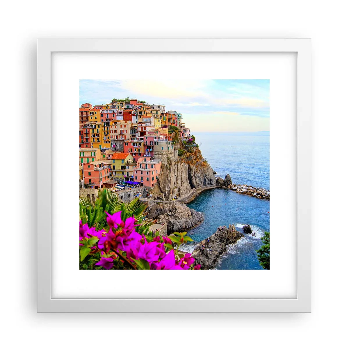 Pôster em moldura branca - A cidade que sorri - 30x30 cm