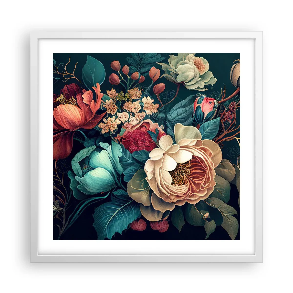 Pôster em moldura branca - Charme do século 19 - 50x50 cm