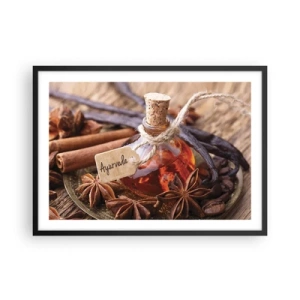 Pôster com moldura preta - Rumo à unidade do corpo e do espírito - 70x50 cm