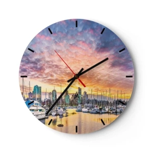 Relógio de parede - Relógio em vidro - Cidade de mil marinheiros - 40x40 cm