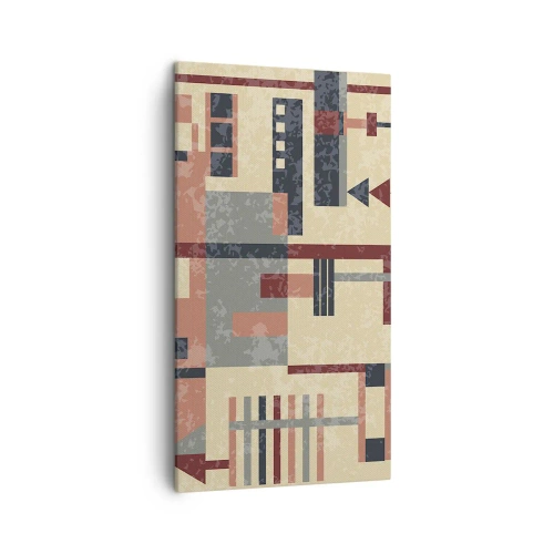 Quadro em tela - Combinação de verticais e horizontais - 45x80 cm