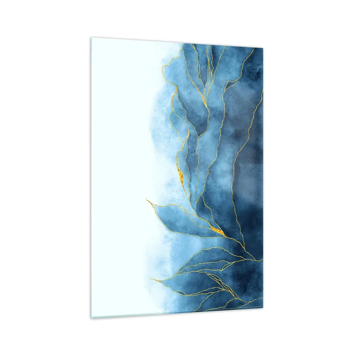 Quadro em vidro - Azul dourado - 70x100 cm