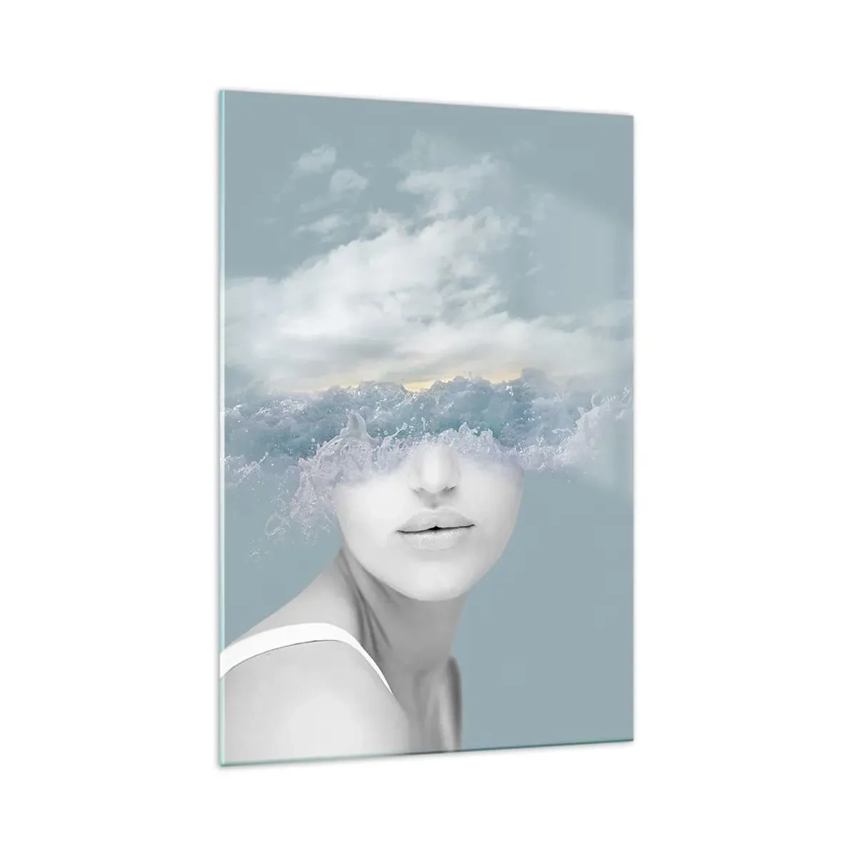 Quadro em vidro - Com a cabeça nas nuvens - 70x100 cm