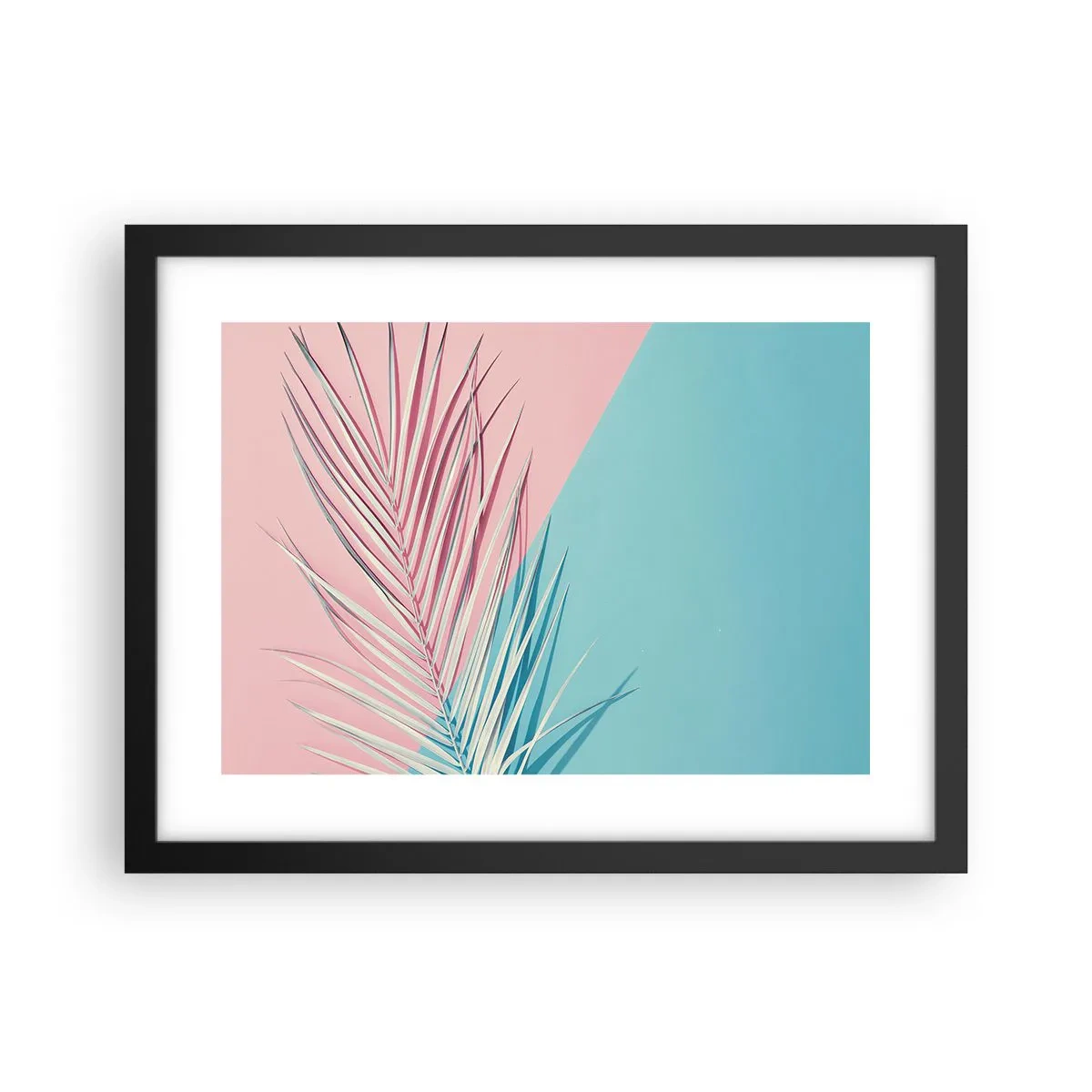 Pôster com moldura preta - Impressão tropical - 40x30 cm