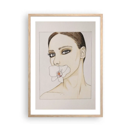 Pôster com moldura de carvalho claro - Símbolo de elegância e beleza - 50x70 cm