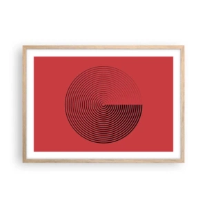 Pôster com moldura de carvalho claro - Movimento circular - 70x50 cm