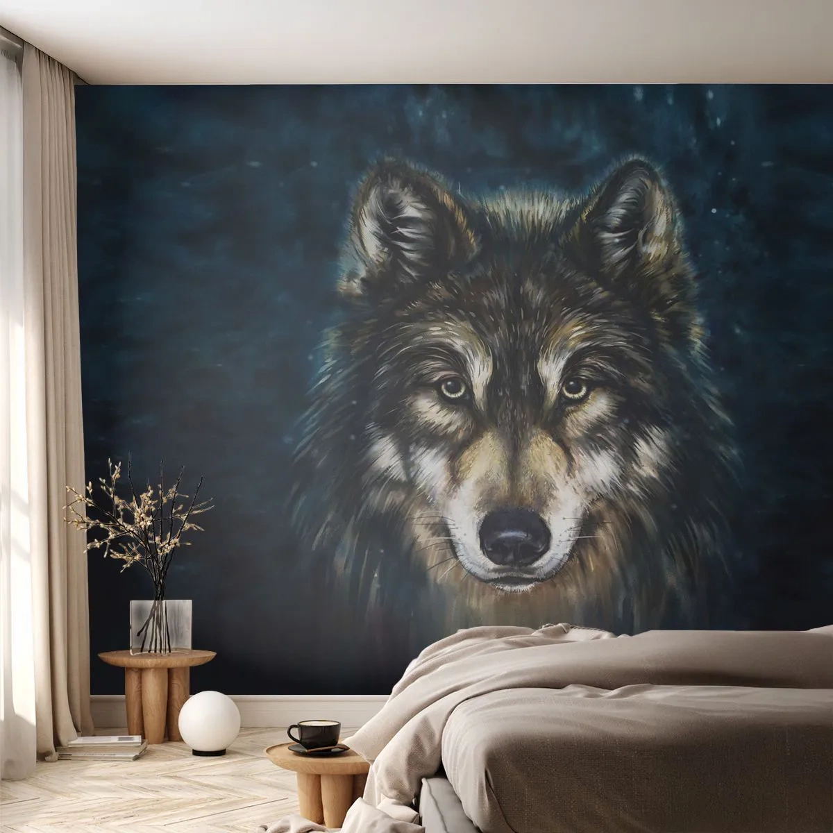 Papel de Parede Autocolante Deluxe Sticker - Alfa? E ómega - Lobo, Animais, Pintura - 200x140 cm