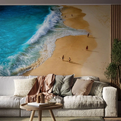 Papel de Parede Autocolante Deluxe Sticker - E depois o sol, a praia… - Praia, Costa do oceano, Mar - 300x210 cm