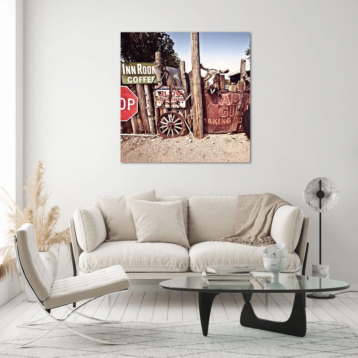 Quadro em vidro - E o tempo parou - 70x70 cm