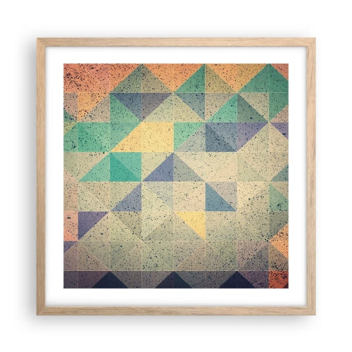 Pôster com moldura de carvalho claro - República dos triângulos - 50x50 cm