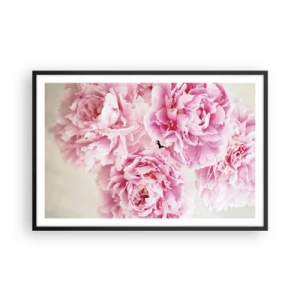 Pôster com moldura preta - Em esplendor rosa - 91x61 cm