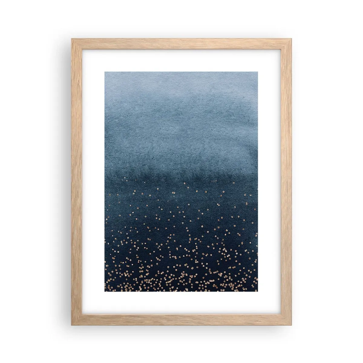 Pôster com moldura de carvalho claro - Composição – fases azuis - 30x40 cm
