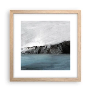 Pôster com moldura de carvalho claro - Água – terra: choque dos elementos - 30x30 cm