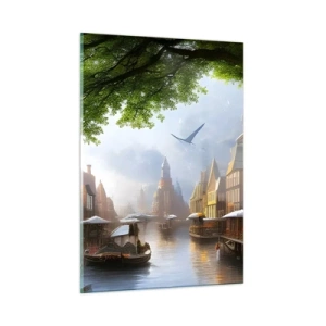 Quadro em vidro - Paisagem urbana holandesa - 50x70 cm