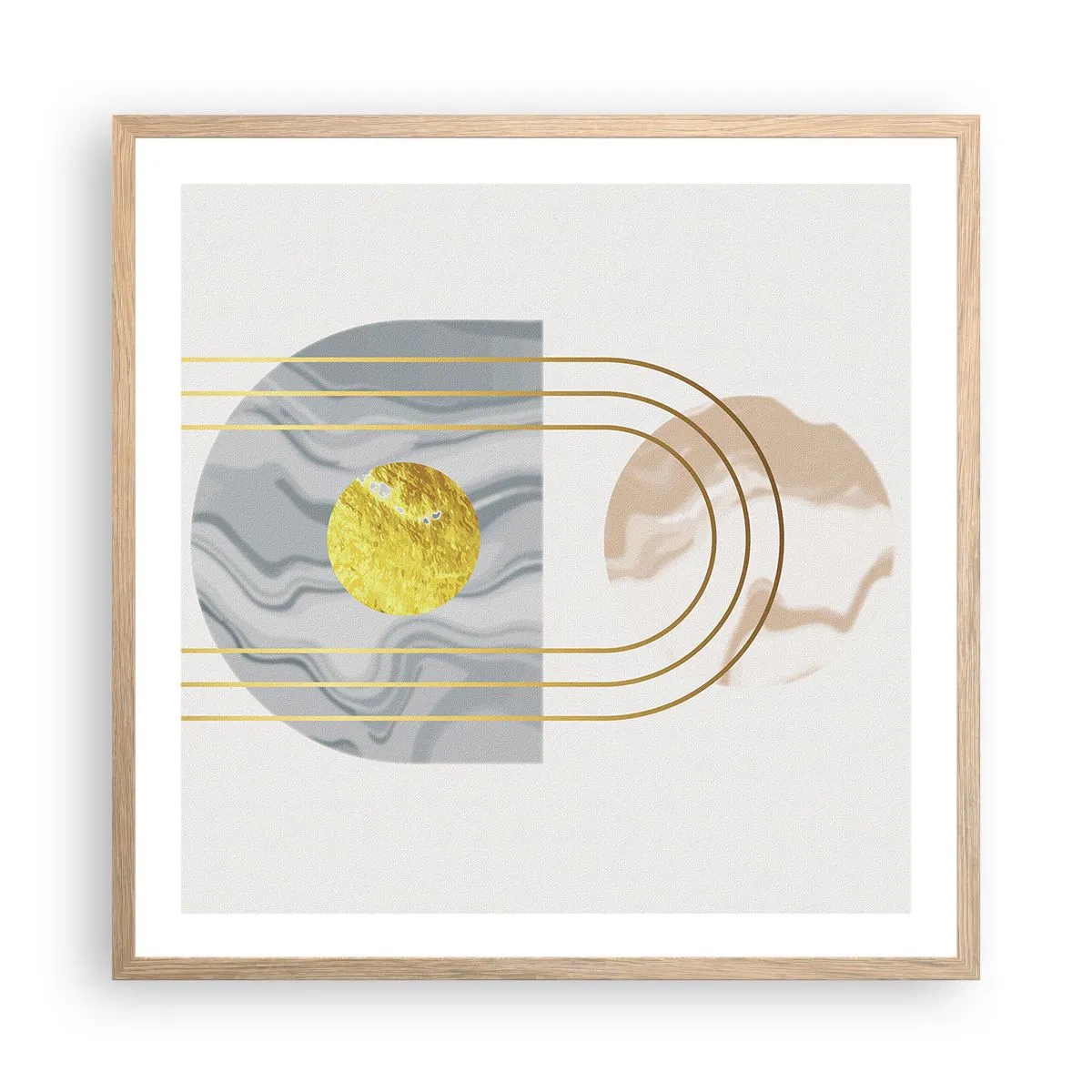 Pôster com moldura de carvalho claro - Brilho e claridade - 60x60 cm
