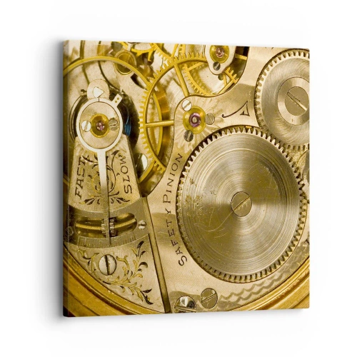 Quadro em tela - Mova-se com o tempo - 30x30 cm