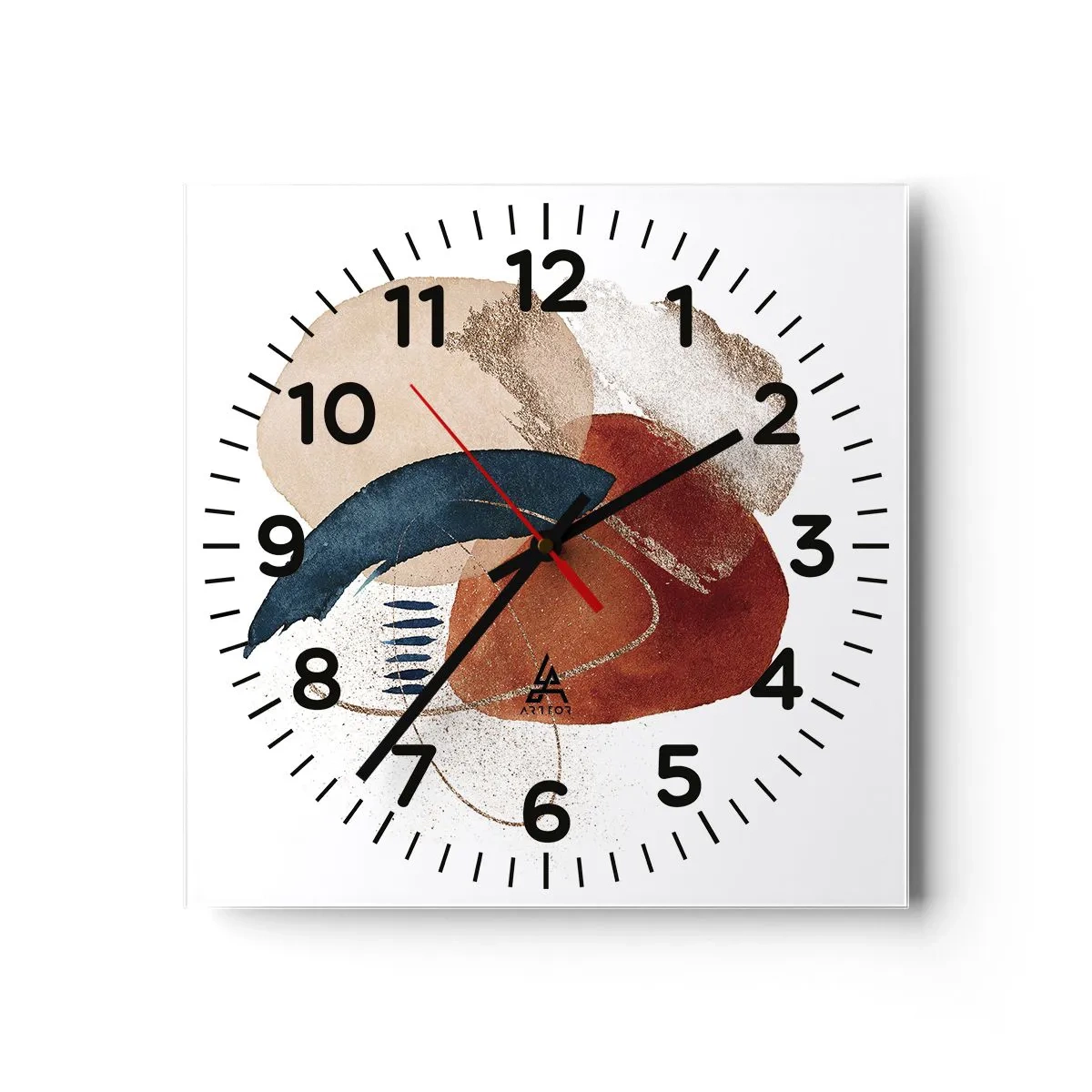 Relógio de parede - Relógio em vidro - Composição oval - 40x40 cm