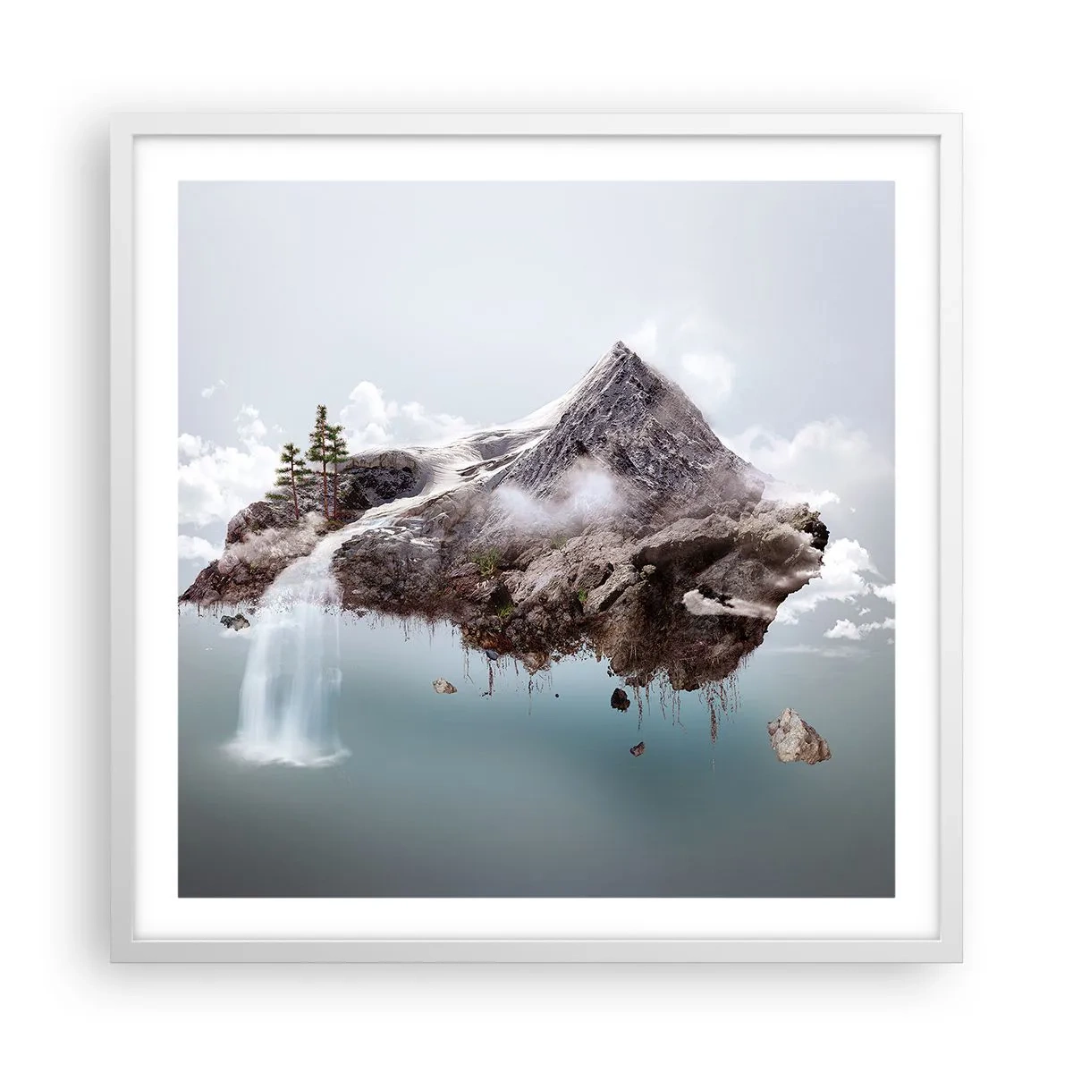 Pôster em moldura branca - Pelos olhos de um surrealista - 60x60 cm