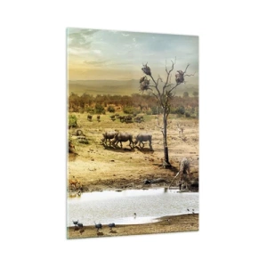 Quadro em vidro - Um rio corria no Éden... - 50x70 cm