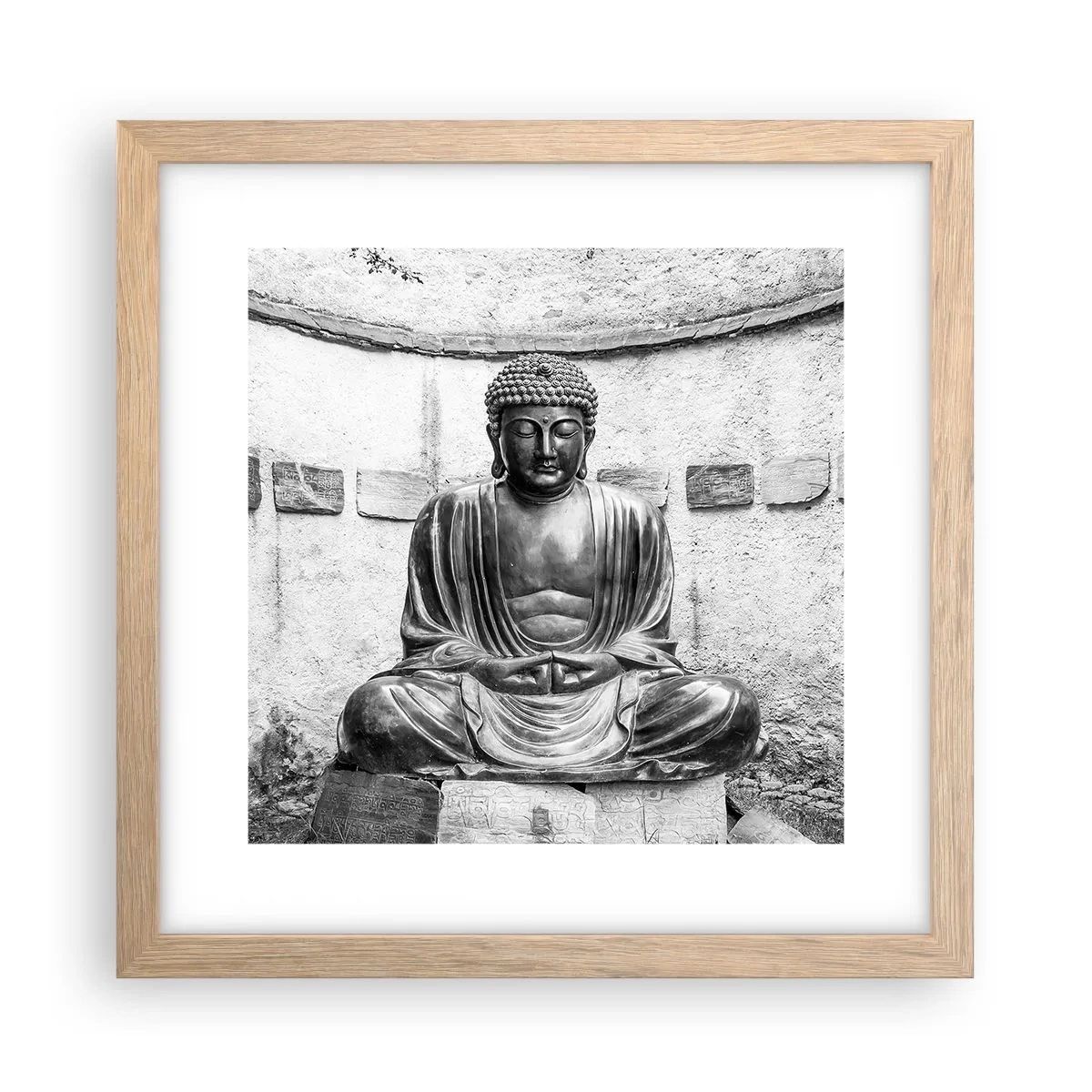 Pôster com moldura de carvalho claro - Na fonte da paz - 30x30 cm
