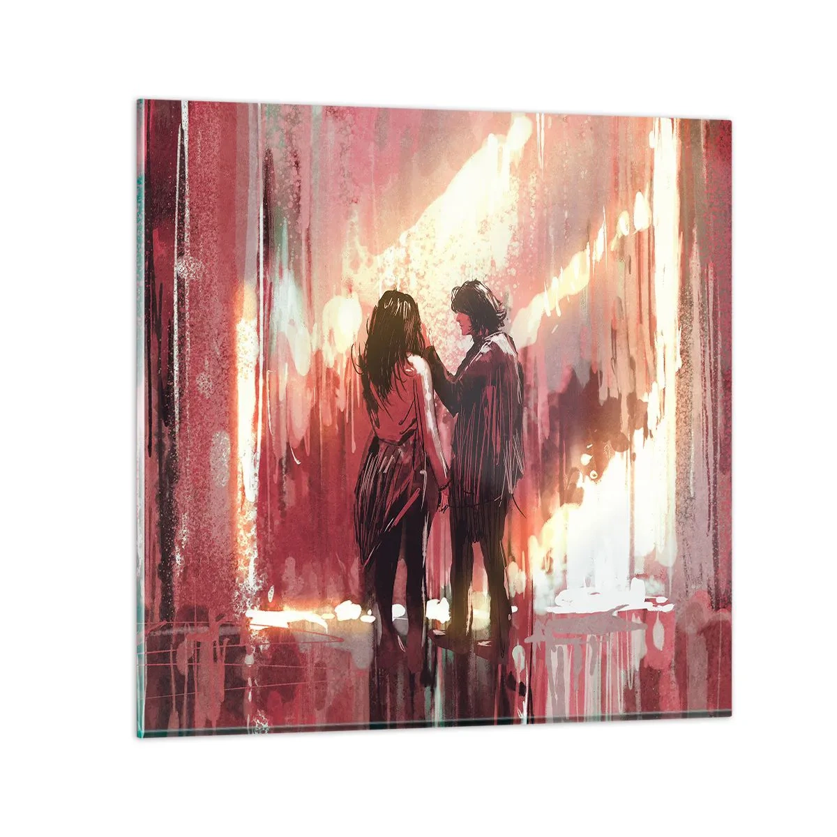 Quadro em vidro - O eterno espetáculo do amor - 40x40 cm