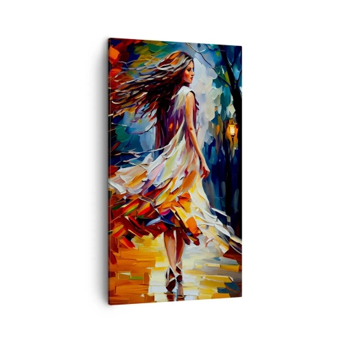 Quadro em tela - Garota outono - 45x80 cm