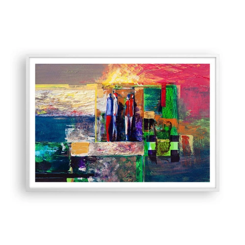 Pôster em moldura branca - Relacionamentos e emoções - 100x70 cm