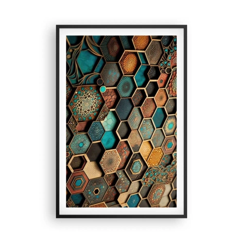 Pôster com moldura preta - Ornamentos árabes – variação - 61x91 cm