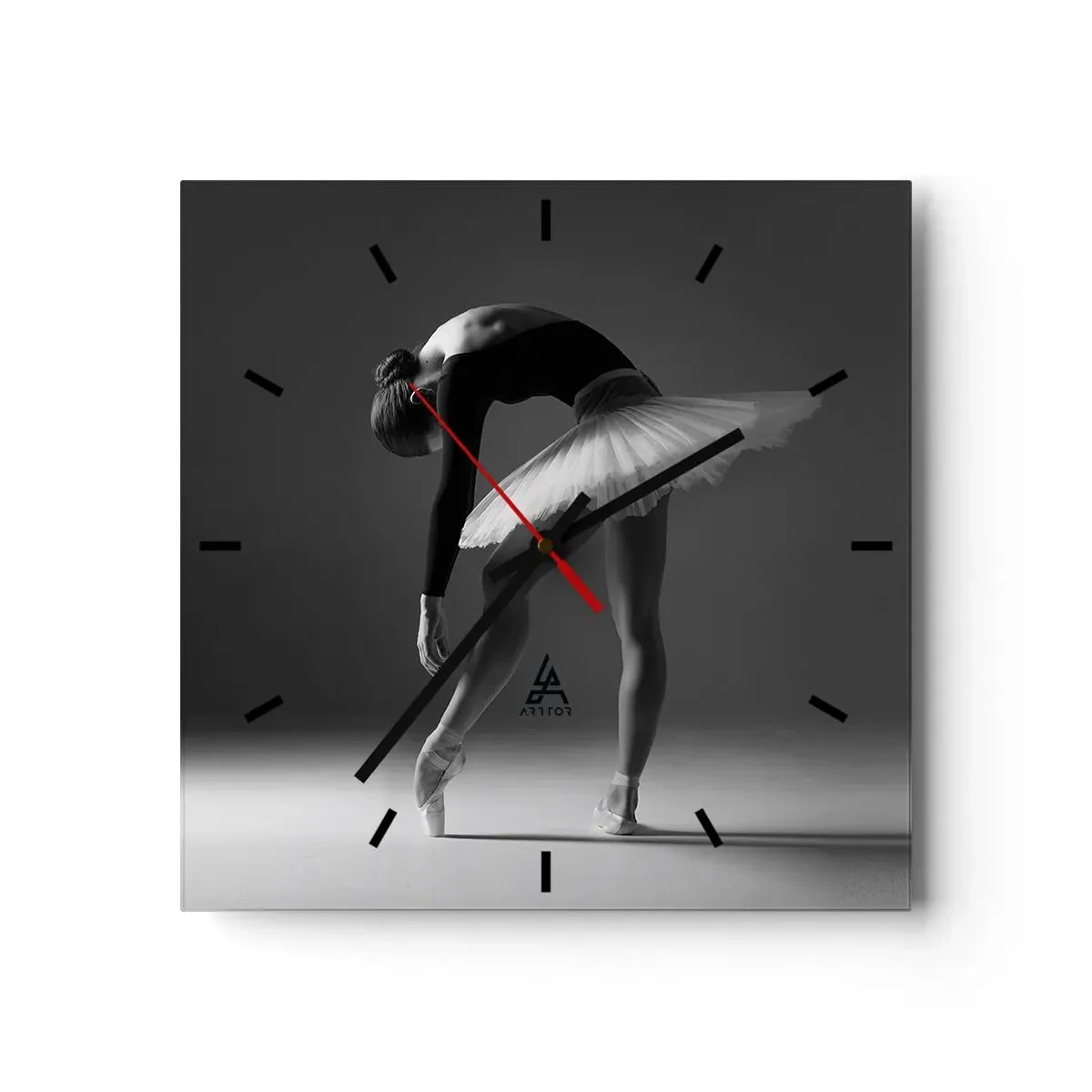 Relógio de parede - Relógio em vidro - Bella balerina - 40x40 cm