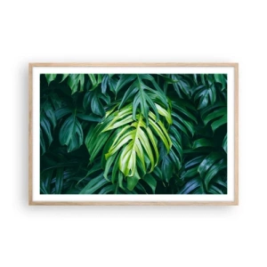 Pôster com moldura de carvalho claro - Mergulhar no frescor - 91x61 cm