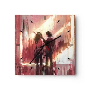 Relógio de parede - Relógio em vidro - O eterno espetáculo do amor - 30x30 cm