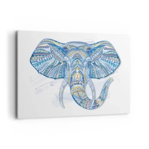 Quadro em tela - Incrustado com ouro e azul - 100x70 cm