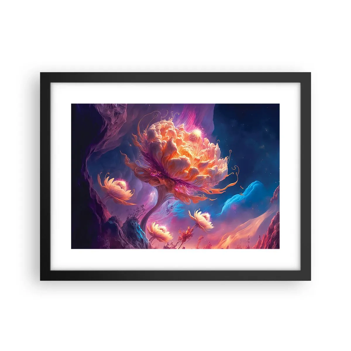 Pôster com moldura preta - Outro mundo - 40x30 cm