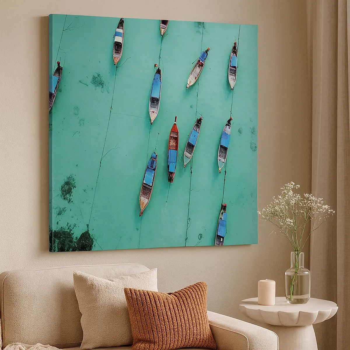 Quadro em tela - Na alegre expectativa - 30x30 cm