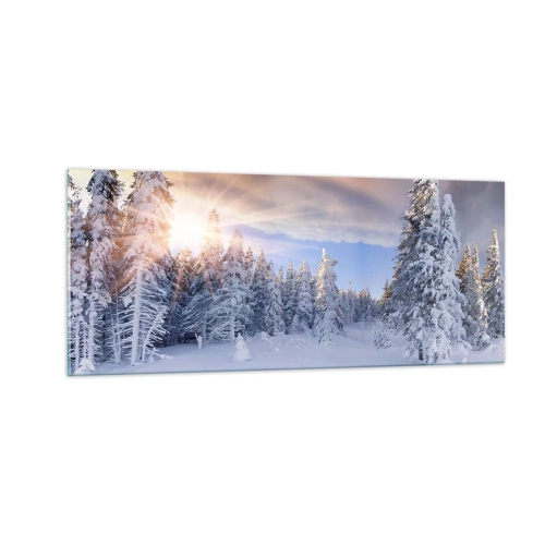 Quadro em vidro - Espetáculo de neve da natureza - 100x40 cm