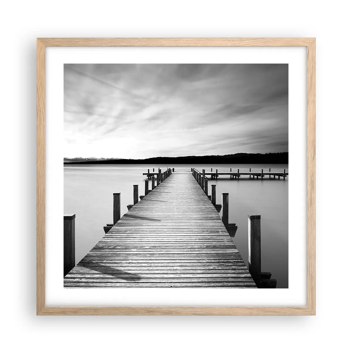 Pôster com moldura de carvalho claro - A fonte da tranquilidade - 50x50 cm