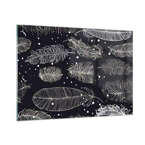 Quadro em vidro - Rendas de penas - 100x70 cm