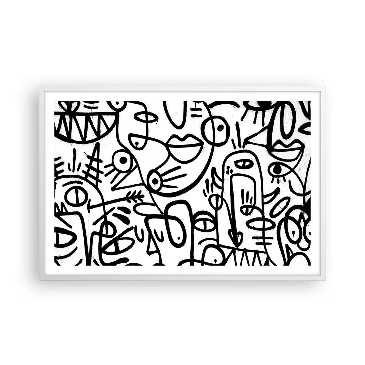Pôster em moldura branca - Rostos e miragens - 91x61 cm