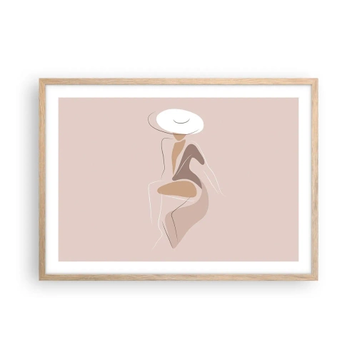 Pôster com moldura de carvalho claro - Ser uma dama - 70x50 cm