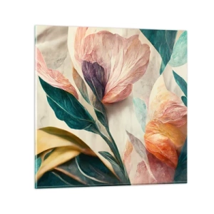 Quadro em vidro - Flores das ilhas do sul - 30x30 cm