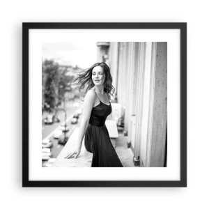 Pôster com moldura preta - Certamente uma parisiense - 40x40 cm