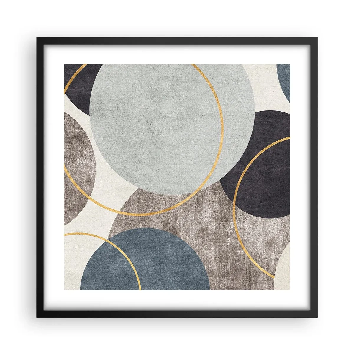 Pôster com moldura preta - Roda por roda - 50x50 cm