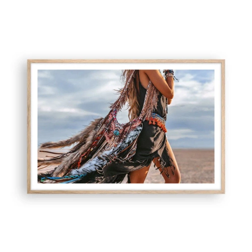 Pôster com moldura de carvalho claro - Namorada do Xamã - 91x61 cm