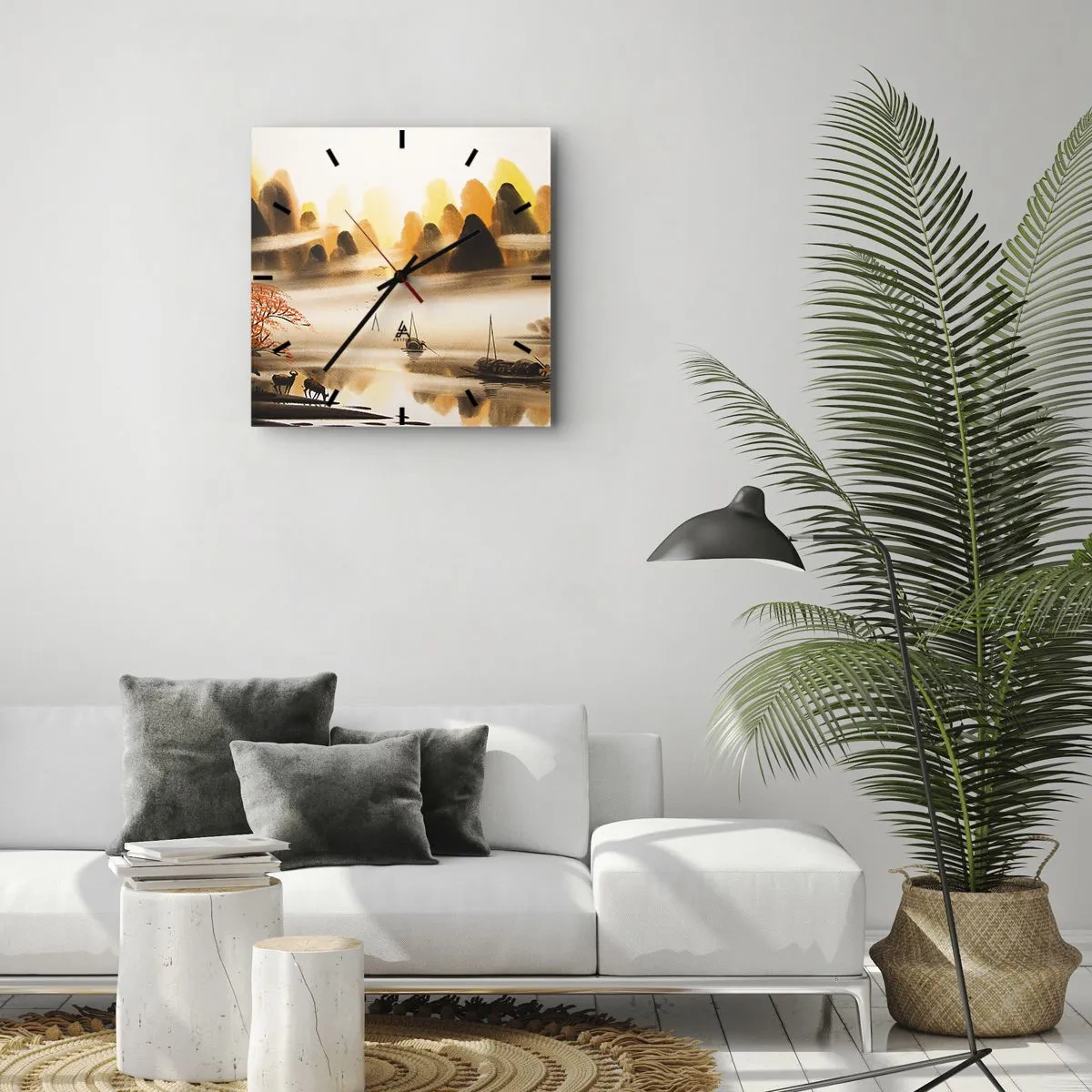 Relógio de parede - Relógio em vidro - Além do Extremo Oriente - 40x40 cm