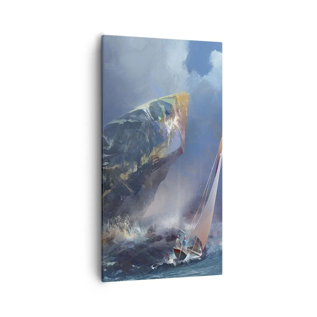 Quadro em tela - Quem tem coragem ganha - 55x100 cm