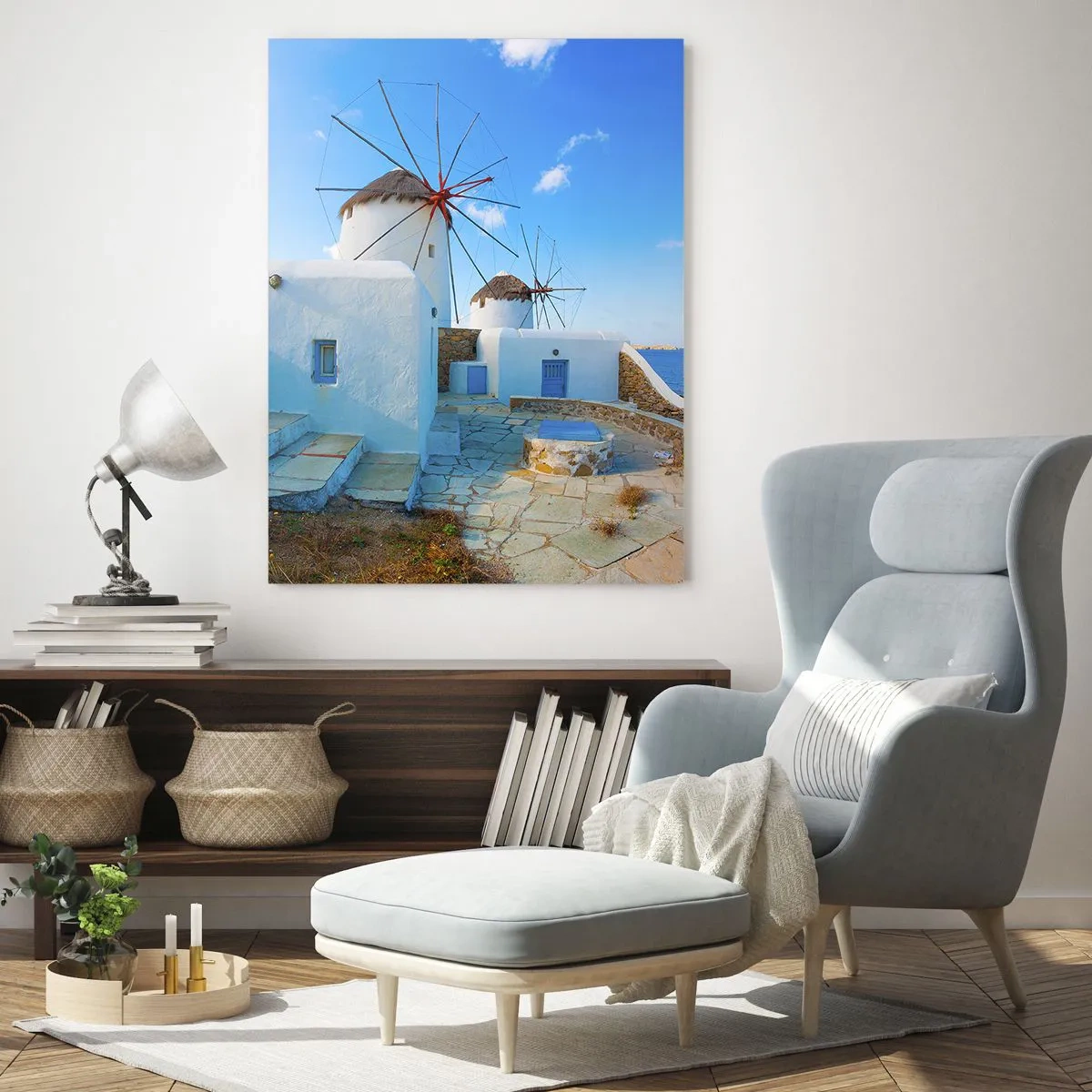 Quadro em vidro - Vento azul do mar - 80x120 cm
