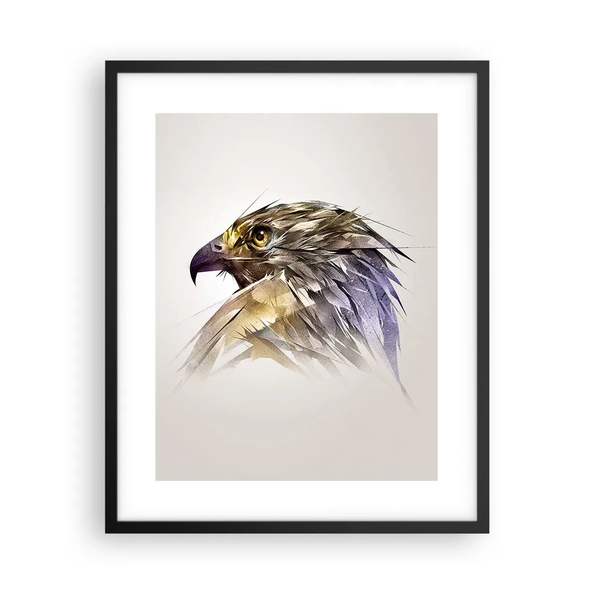 Pôster com moldura preta - Retrato de um guerreiro - 40x50 cm