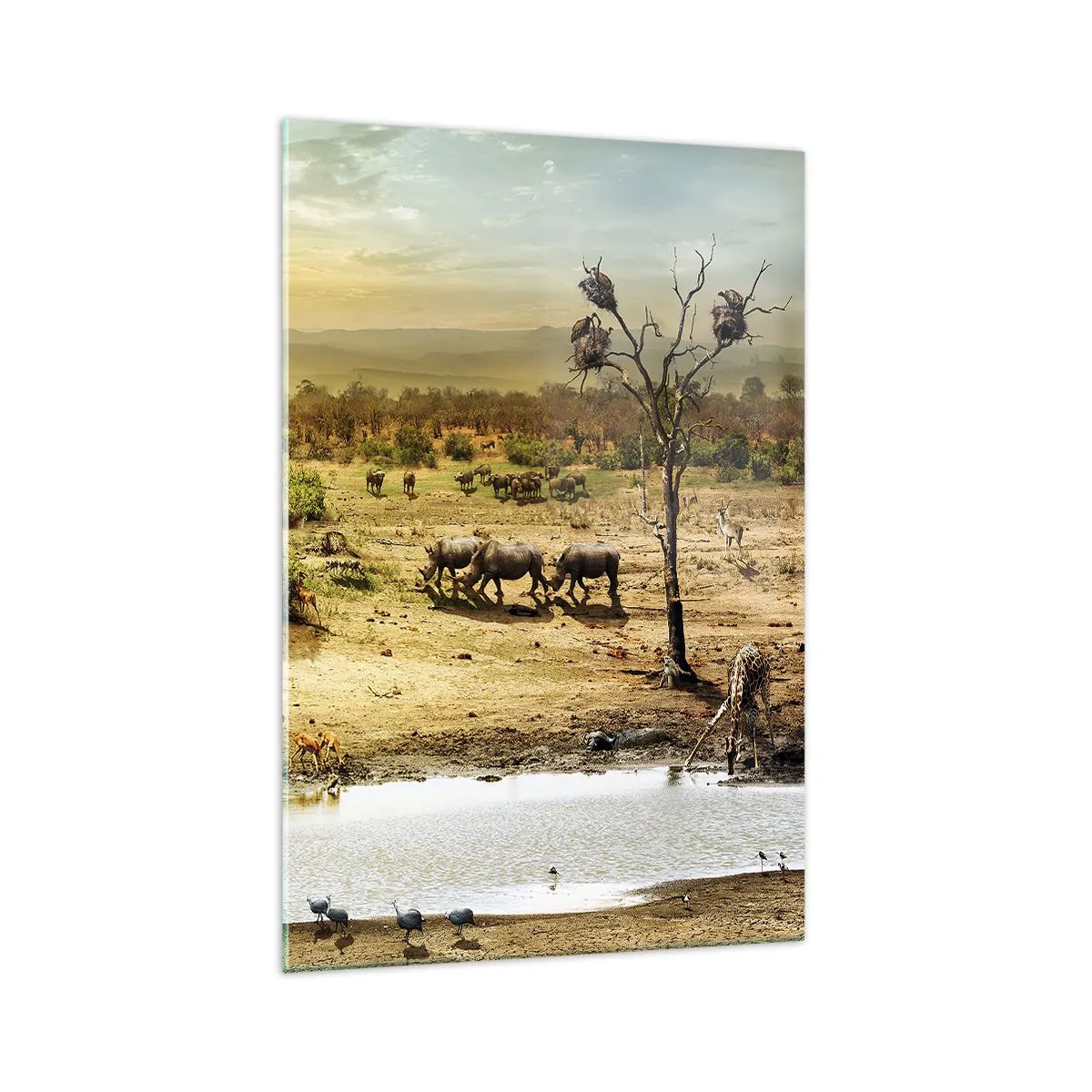 Quadro em vidro - Um rio corria no Éden... - 70x100 cm