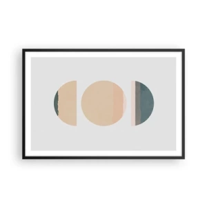 Pôster com moldura preta - Círculo entre círculos - 91x61 cm