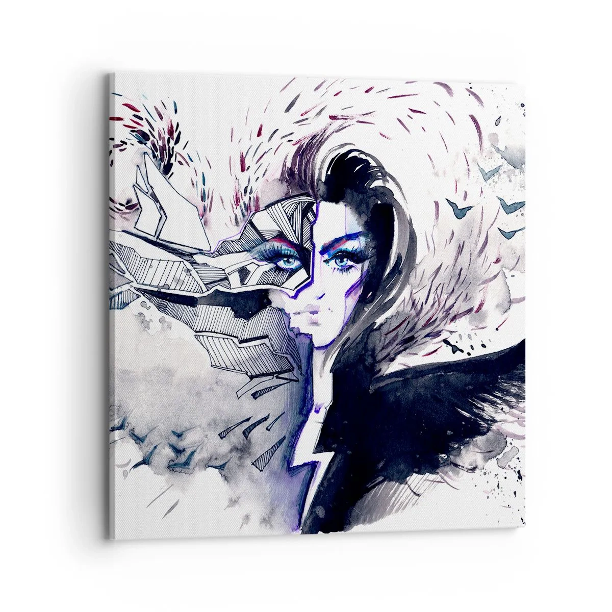 Quadro em tela - Demoníaca e linda - 70x70 cm